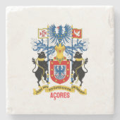 Wappen der Azoren Steinuntersetzer (Vorderseite)