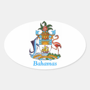 Wappen der Bahamas Ovaler Aufkleber