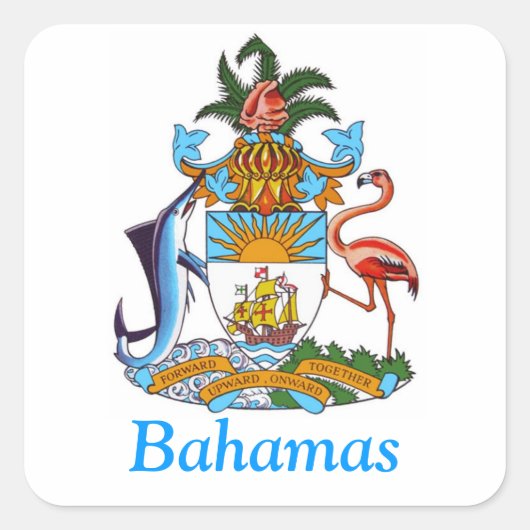 Wappen der Bahamas Quadratischer Aufkleber (Vorderseite)