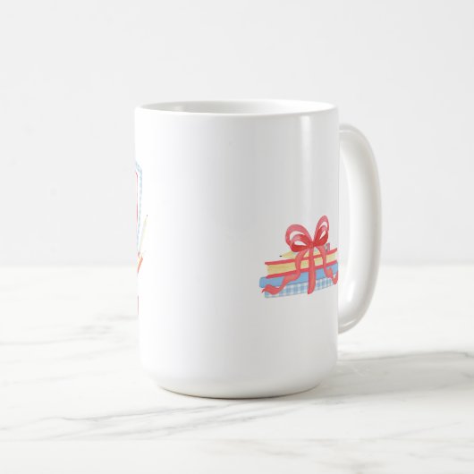 Wappen der besten Lehrerin Gingham School Kaffeetasse (VorderseiteRechts)