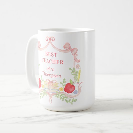 Wappen der besten Lehrerschule Kaffeetasse (Vorderseite Links)