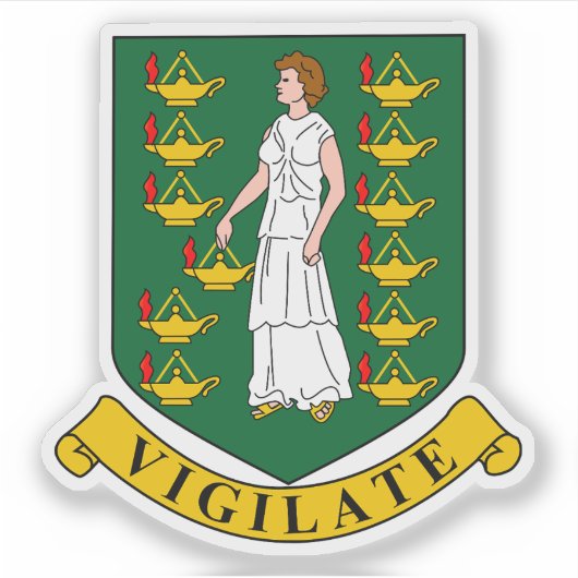 Wappen der Britischen Jungfrau Aufkleber (Vorderseite)