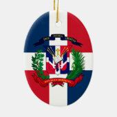 Wappen der Dominikanischen Republik Keramik Ornament (Hinten)