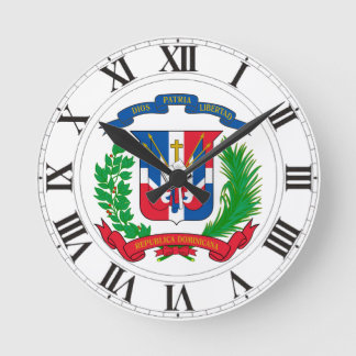 Wappen der Dominikanischen Republik Runde Wanduhr