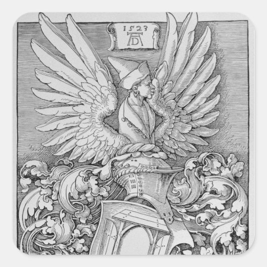 Wappen der Familie Durer Quadratischer Aufkleber (Vorderseite)