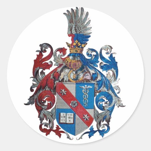 Wappen der Familie Ludwig von Mises Runder Aufkleber (Vorderseite)