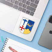 Wappen der Gemeinde Ishoj Aufkleber (Laptop mit iPhone)