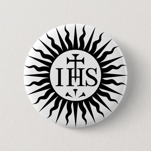 Wappen der Gesellschaft Jesu Monogramm Button (Vorderseite)