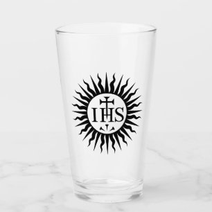 Wappen der Gesellschaft Jesu Monogramm Glas