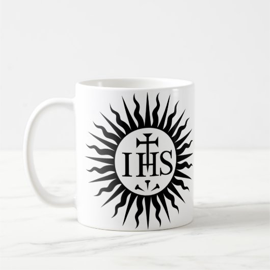 Wappen der Gesellschaft Jesu Monogramm Kaffeetasse (Links)