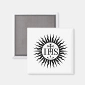 Wappen der Gesellschaft Jesu Monogramm Magnet (Vorderseite/Rückseite)