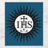 Wappen der Gesellschaft Jesu Monogramm Weinetikett (Einzelnes Label)