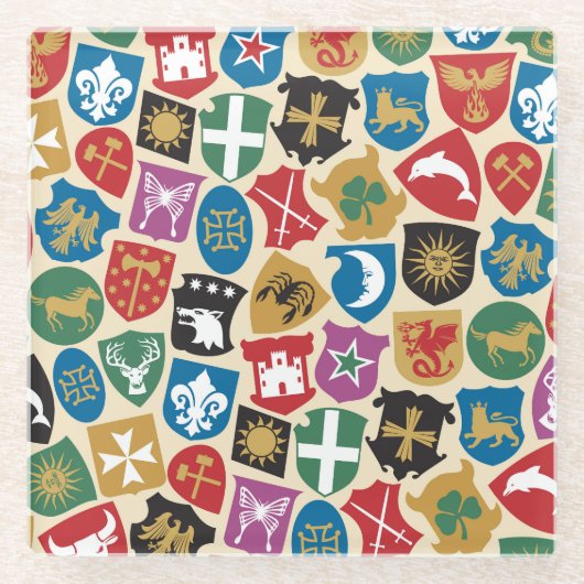 Wappen: Der heraldische Hintergrund. Glasuntersetzer (Vorderseite)