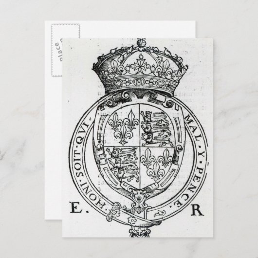 Wappen der Königin Elisabeth I Postkarte (Vorne/Hinten)