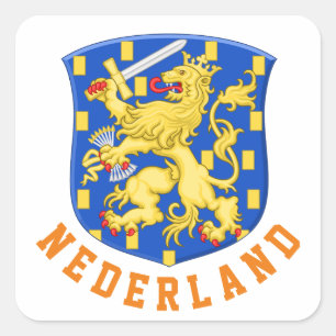 Wappen der Niederlande Quadratischer Aufkleber