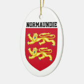 Wappen der Normandie - FRANKREICH Keramik Ornament (Links)