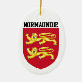 Wappen der Normandie - FRANKREICH Keramik Ornament (Vorne)