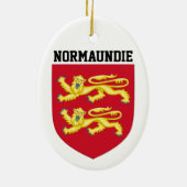 Wappen der Normandie - FRANKREICH Keramik Ornament (Hinten)