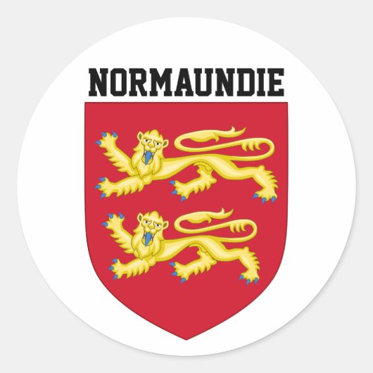 Wappen der Normandie - FRANKREICH Runder Aufkleber (Vorderseite)