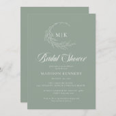 Wappen der Packungsbeilage Monogramm Brautparty Einladung (Vorne/Hinten)