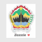 Wappen der Provinz Zentraljava, Indonesien Aufkleber (Blatt)