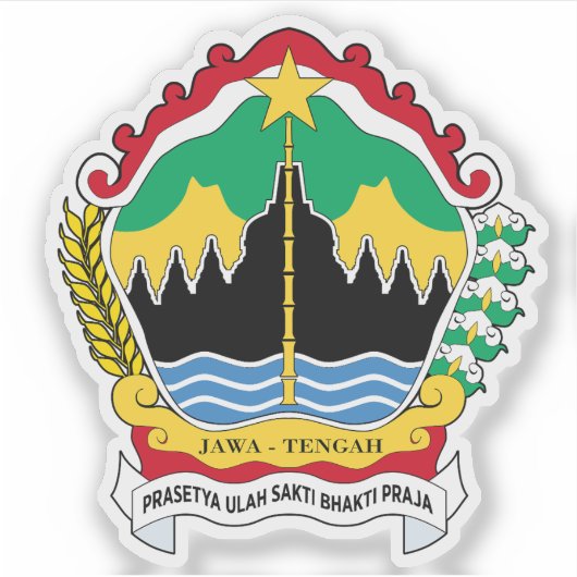 Wappen der Provinz Zentraljava, Indonesien Aufkleber (Vorderseite)