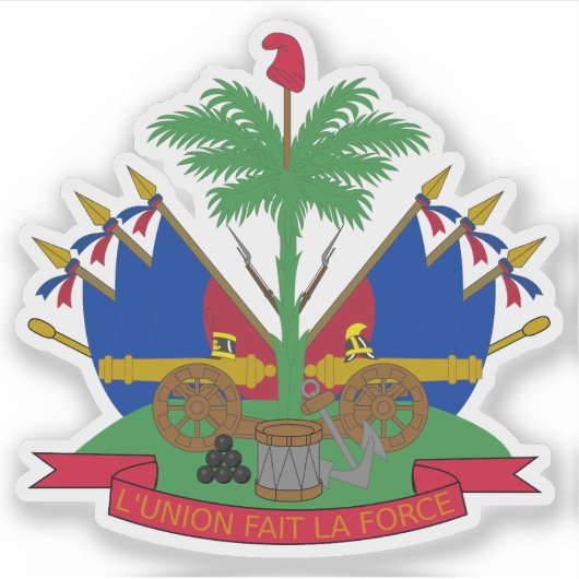 Wappen der Republik Haiti (1859-1964) Aufkleber (Vorderseite)