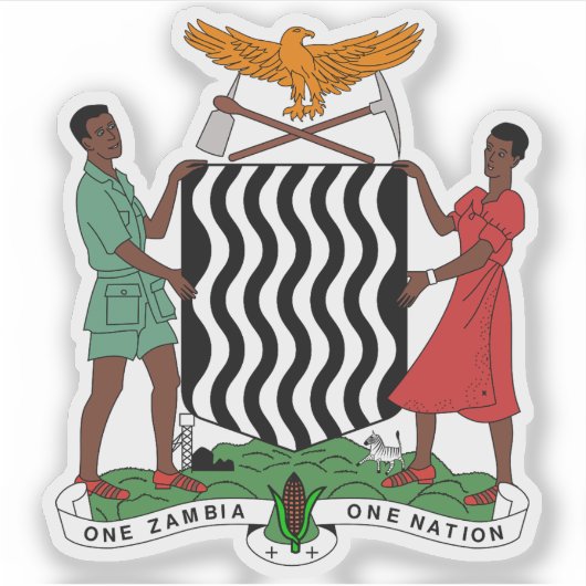 Wappen der Republik Sambia Aufkleber (Vorderseite)