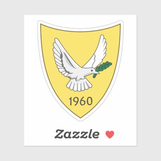 Wappen der Republik Zypern (1960-2006) Aufkleber (Blatt)