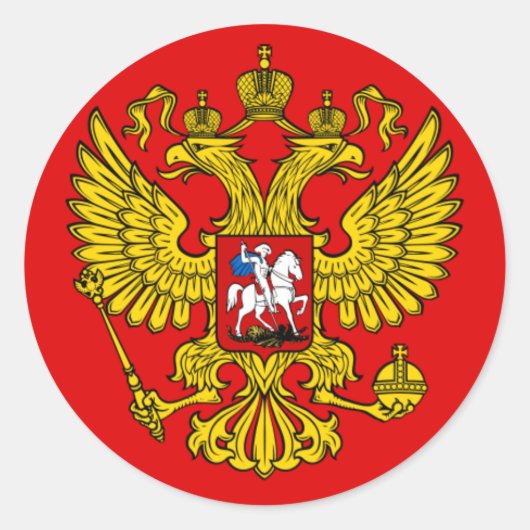 Wappen der Russischen Föderation Runder Aufkleber (Vorderseite)