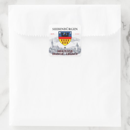 Wappen der Siebenbürger Sachsen Quadratischer Aufkleber (Tasche)