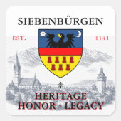 Wappen der Siebenbürger Sachsen Quadratischer Aufkleber (Vorderseite)