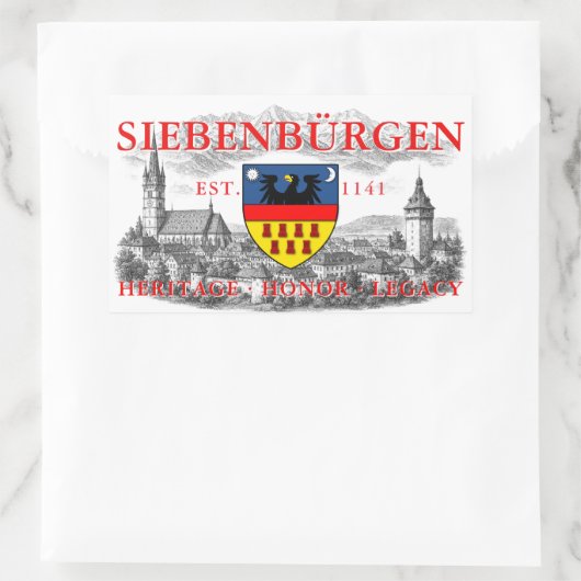 Wappen der Siebenbürger Sachsen Rechteckiger Aufkleber (Tasche)