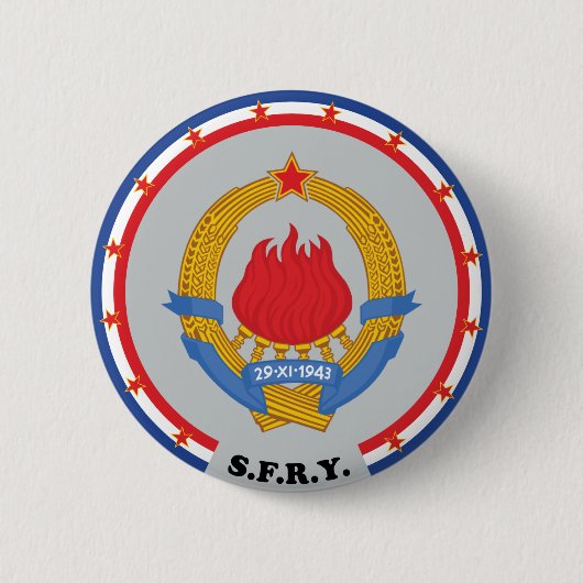 Wappen der Sozialistischen Föderativen Republik Ju Button (Vorderseite)