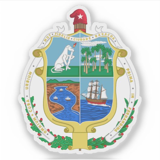 Wappen der Stadt Baracoa, Kuba Aufkleber (Vorderseite)
