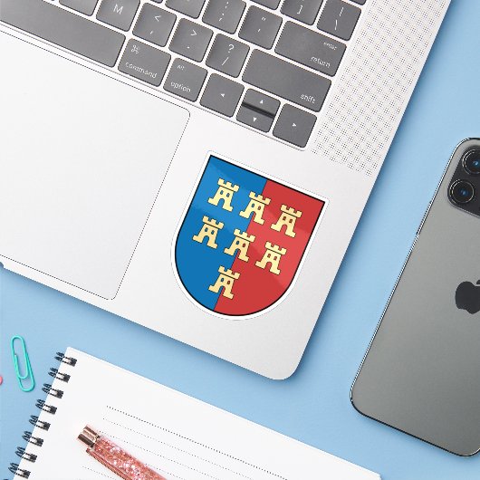 Wappen der Transsilvanischen Sachsen Aufkleber (Laptop mit iPhone)