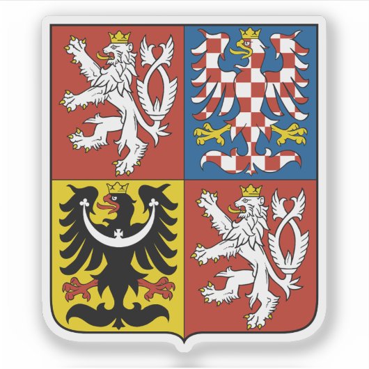 Wappen der Tschechischen Republik Aufkleber (Vorderseite)