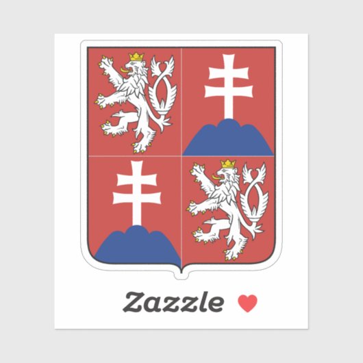 Wappen der Tschechoslowakei (1918-'39,1945-'92) Aufkleber (Blatt)