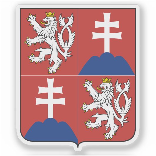 Wappen der Tschechoslowakei (1918-'39,1945-'92) Aufkleber (Vorderseite)