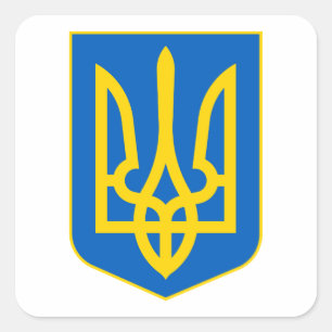 Wappen der Ukraine Г р б У е р к а ї н Quadratischer Aufkleber