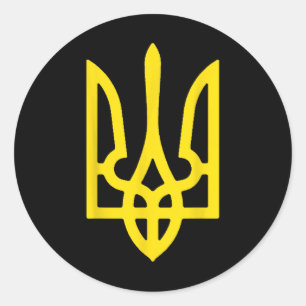 Wappen der Ukraine Farben der ukrainischen Flagge Runder Aufkleber