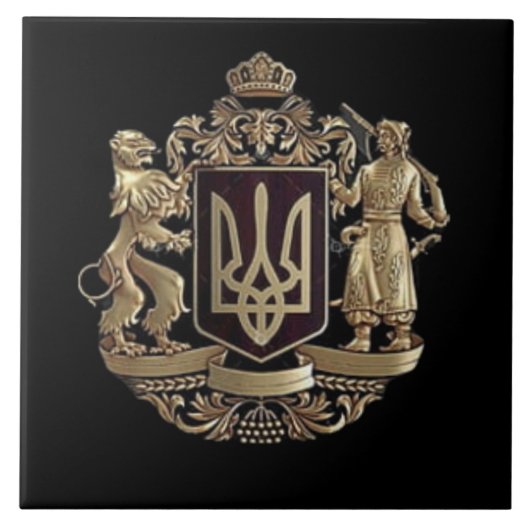 Wappen der Ukraine Fliese (Vorderseite)