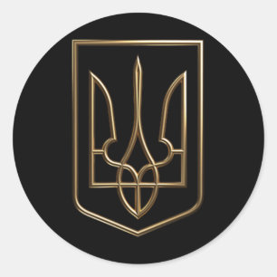 Wappen der Ukraine Gerfalke Trident mit Wappen Runder Aufkleber