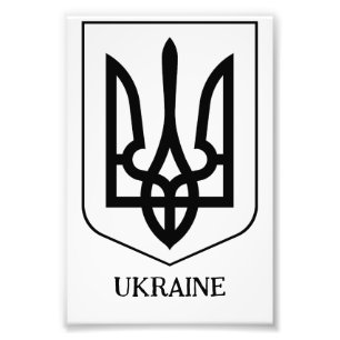 Wappen der Ukraine in minimalistischer Kunst Fotodruck