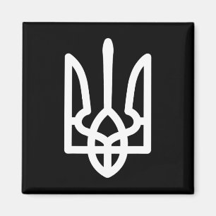 Wappen der Ukraine in Weiß Ukrainische Macht Magnet