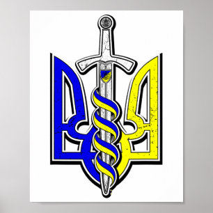 Wappen der Ukraine mit Schwert Poster