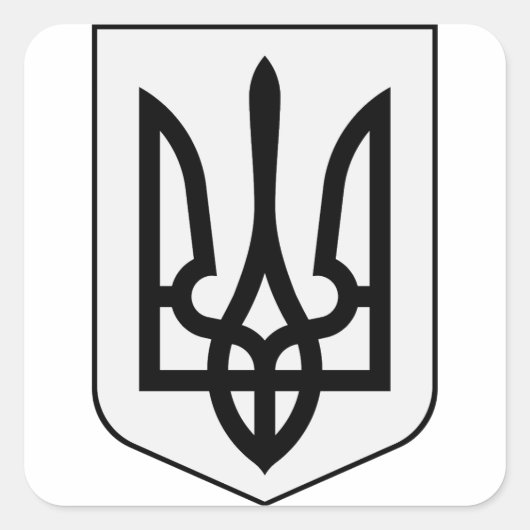 Wappen der Ukraine Quadratischer Aufkleber (Vorderseite)