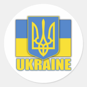 Wappen der Ukraine Runder Aufkleber