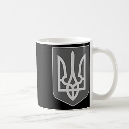 Wappen der Ukraine silbernes Trident-Emblem Zelens Kaffeetasse (Rechts)