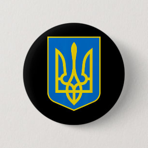 Wappen der Ukraine - Slava Ukraini 2 Button